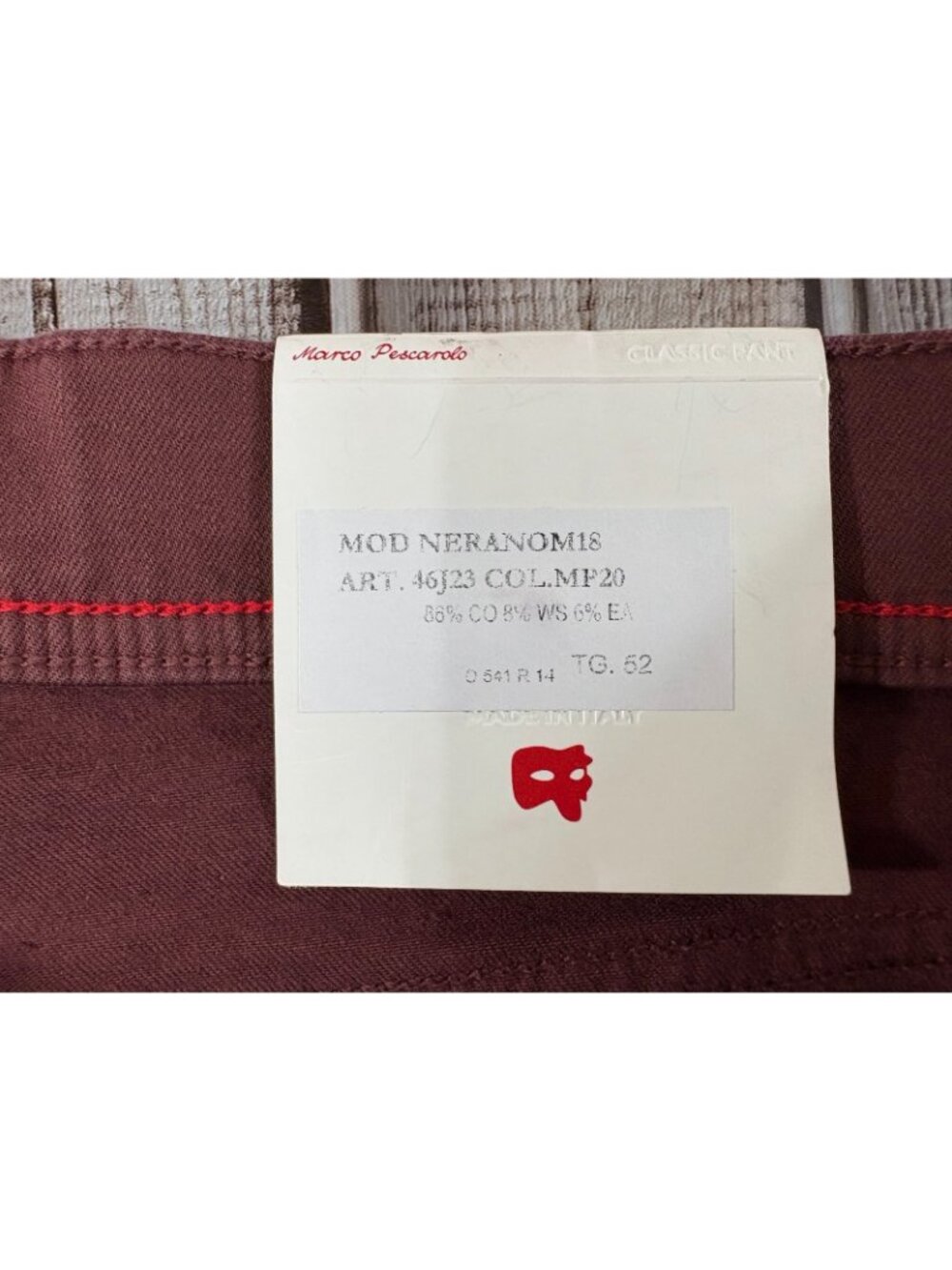 Marco Pescarolo Napoli Nerano M18 5-Pocket Chino Pants sz EU 52 US 35 made Italy - Picture 4 of 16